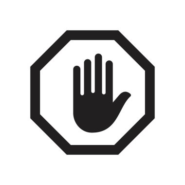 Trafik Durağı simgesi siyah renk düzenlenebilir şablonu. Trafik Durdur simgesi grafik ve web tasarımı için Düz vektör illüstrasyonuName.