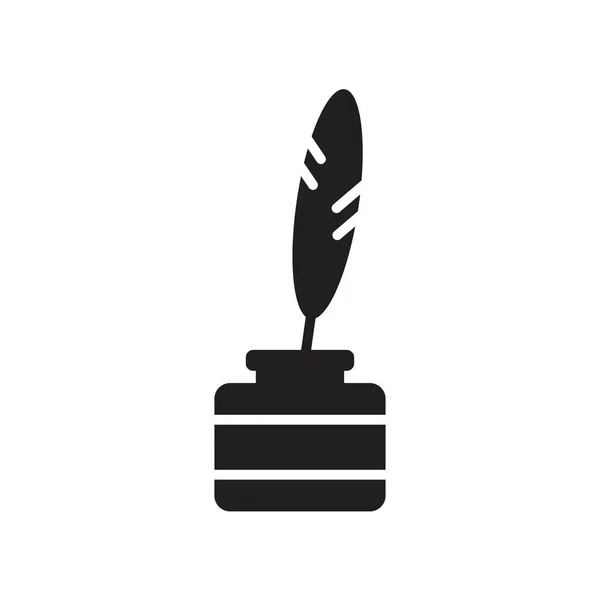 Feather and inkwell icon template black color editable. Feather and inkwell icon symbol Flat vector illustration for graphic and web design. — 스톡 벡터