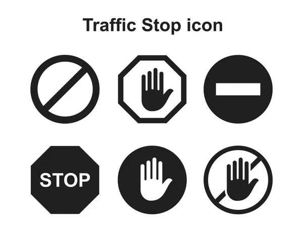 Šablona ikony Zastavit provoz je černá barva upravitelná. Symbol zastavení provozu Plochá vektorová ilustrace pro grafický a webový design. — Stockový vektor