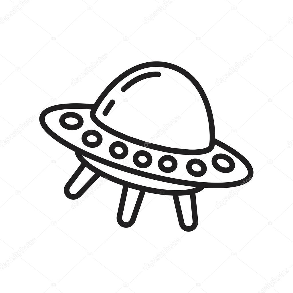 Ufo Flying spaceship icon template black color editable. Ufo Flying spaceship icon symbol Flat vector illustration for graphic and web design.