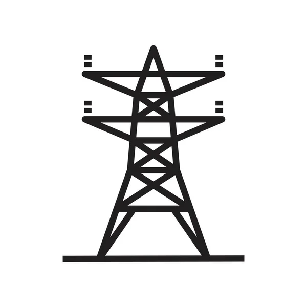 Strommast, Freileitung Symbol Vorlage schwarz Farbe editierbar. Strommast, Freileitung Symbol Symbol flache Vektor Illustration für Grafik-und Web-Design. — Stockvektor