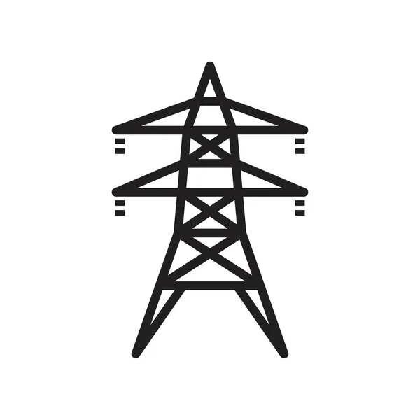 Strommast, Freileitung Symbol Vorlage schwarz Farbe editierbar. Strommast, Freileitung Symbol Symbol flache Vektor Illustration für Grafik-und Web-Design. — Stockvektor