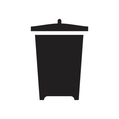 Çöp Kutusu Simgesi siyah renkli düzenlenebilir şablon. Çöp Kutusu Simgesi Grafik ve Web Tasarımı için Düz Vektör Çizimi.
