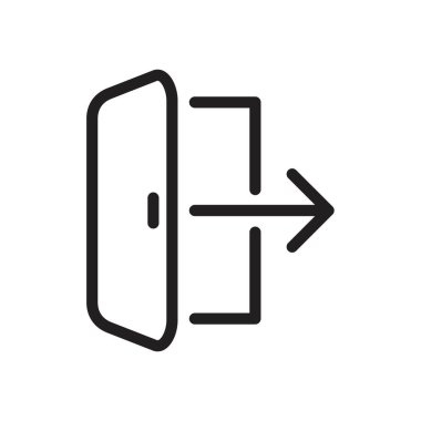 Vektör çıkış simgesi siyah renk düzenleme şablonu. Grafik ve web tasarımı için Simge Düz vektör illüstrasyonunu kaydet.