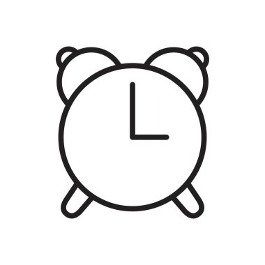 Alarm Simgesi şablonu siyah renk düzenlenebilir. Grafik ve web tasarımı için Alarm Simgesi Düz vektör çizimi.