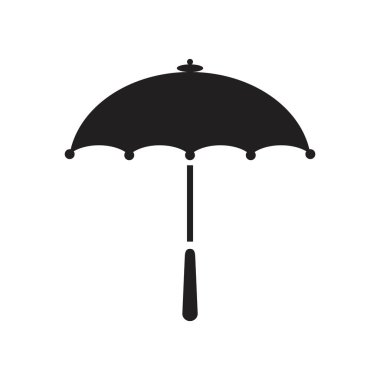 Şemsiye Simgesi siyah renkli düzenlenebilir şablon. Grafik ve web tasarımı için Şemsiye Simgesi Düz vektör çizimi.
