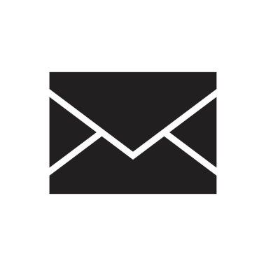 E- posta, E- posta Simgesi siyah renk düzenleyicisi. E- posta, E- posta Simgesi Grafik ve web tasarımı için Düz vektör çizimi.