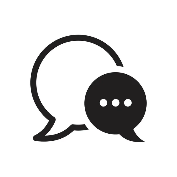 Chatear, mensaje Plantilla icono de color negro editable. Chatear, mensaje Icono símbolo Ilustración vectorial plana para diseño gráfico y web . — Vector de stock