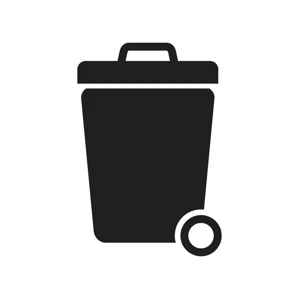 Modèle d'icône de poubelle couleur noire modifiable. Corbeille Icône symbole Illustration vectorielle plate pour la conception graphique et web . — Image vectorielle