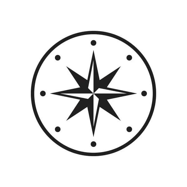 Компас Икона искушает черный цвет съедобный. Символ компаса Плоская векторная иллюстрация для графического и веб-дизайна . — стоковый вектор
