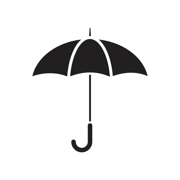 Зонтичная икона искушает черным цветом. Символ зонтичной иконы Плоская векторная иллюстрация для графического и веб-дизайна . — стоковый вектор