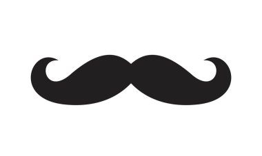 İtalyan Bıyık Simgesi siyah renkli düzenleme yapıyor. İtalya Bıyık Simgesi Grafik ve Web Tasarımı için Düz Vektör Çizimi.