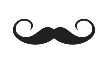 İtalyan Bıyık Simgesi siyah renkli düzenleme yapıyor. İtalya Bıyık Simgesi Grafik ve Web Tasarımı için Düz Vektör Çizimi.