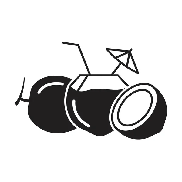 Modèle d'icône de noix de coco fraîcheur couleur noire modifiable. Fraicheur noix de coco Icône symbole Illustration vectorielle plate pour la conception graphique et web . — Image vectorielle