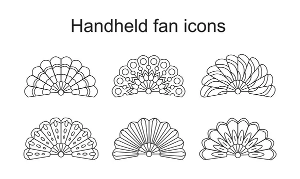 Handheld fan Icon template black color editable. Handheld fan Icon symbol Flat vector illustration for graphic and web design. — 스톡 벡터