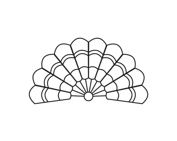 Ручной вентилятор Иконка искушает черный цвет съедобный. Символ иконки портативного вентилятора Плоская векторная иллюстрация для графического и веб-дизайна . — стоковый вектор