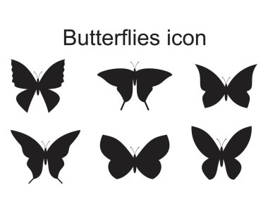Butterflies Icon template black color editable. Butterflies Icon symbol Flat vector illustration for graphic and web design.