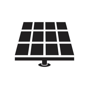 Solar panels technology, black and white icon template black color editable. Solar panels technology, black and white icon symbol Flat vector illustration for graphic and web design.