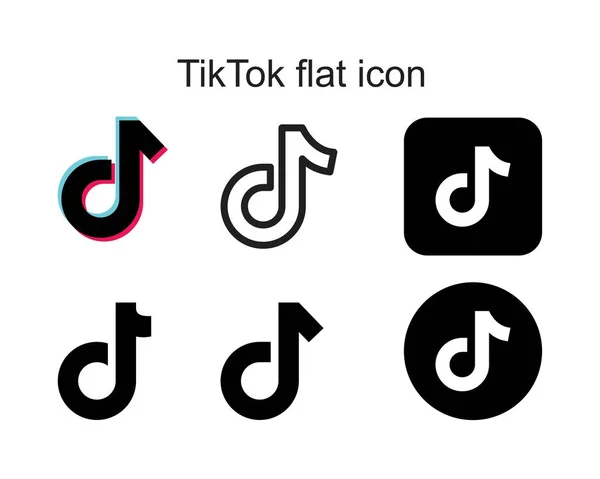 Tik Tok flat Icon template black color editable. Tik Tok flat Icon symbol Flat vector illustration for graphic and web design. — 스톡 벡터