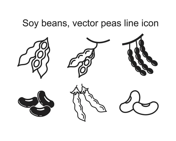 Soy beans, vector peas line Icon template black color editable. Soy beans, vector peas line Icon symbol Flat vector illustration for graphic and web design.