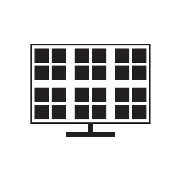 Sonnenkollektoren-Technologie, schwarz-weiße Symbolvorlage schwarze Farbe editierbar. Sonnenkollektortechnologie, schwarz-weißes Symbolsymbol Flache Vektordarstellung für Grafik- und Webdesign. — Stockvektor