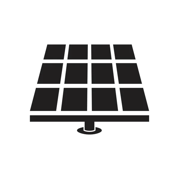 Tecnología de paneles solares, plantilla de icono en blanco y negro de color negro editable. Tecnología de paneles solares, símbolo de icono en blanco y negro Ilustración vectorial plana para diseño gráfico y web . — Archivo Imágenes Vectoriales