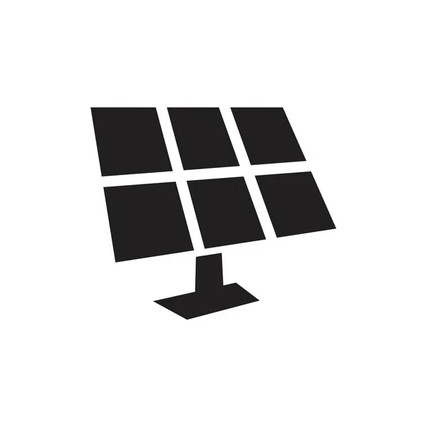 Tecnologia pannelli solari, modello icona in bianco e nero colore nero modificabile. Tecnologia pannelli solari, simbolo icona in bianco e nero Illustrazione vettoriale piatta per grafica e web design . — Vettoriale Stock