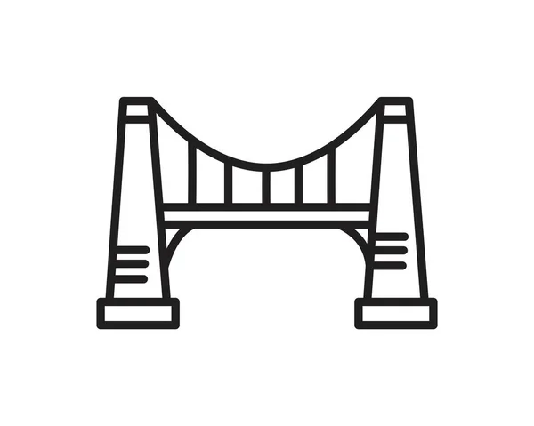 Bridges line Icon template black color editable. Bridges line Icon symbol Flat vector illustration for graphic and web design. — Stok Vektör