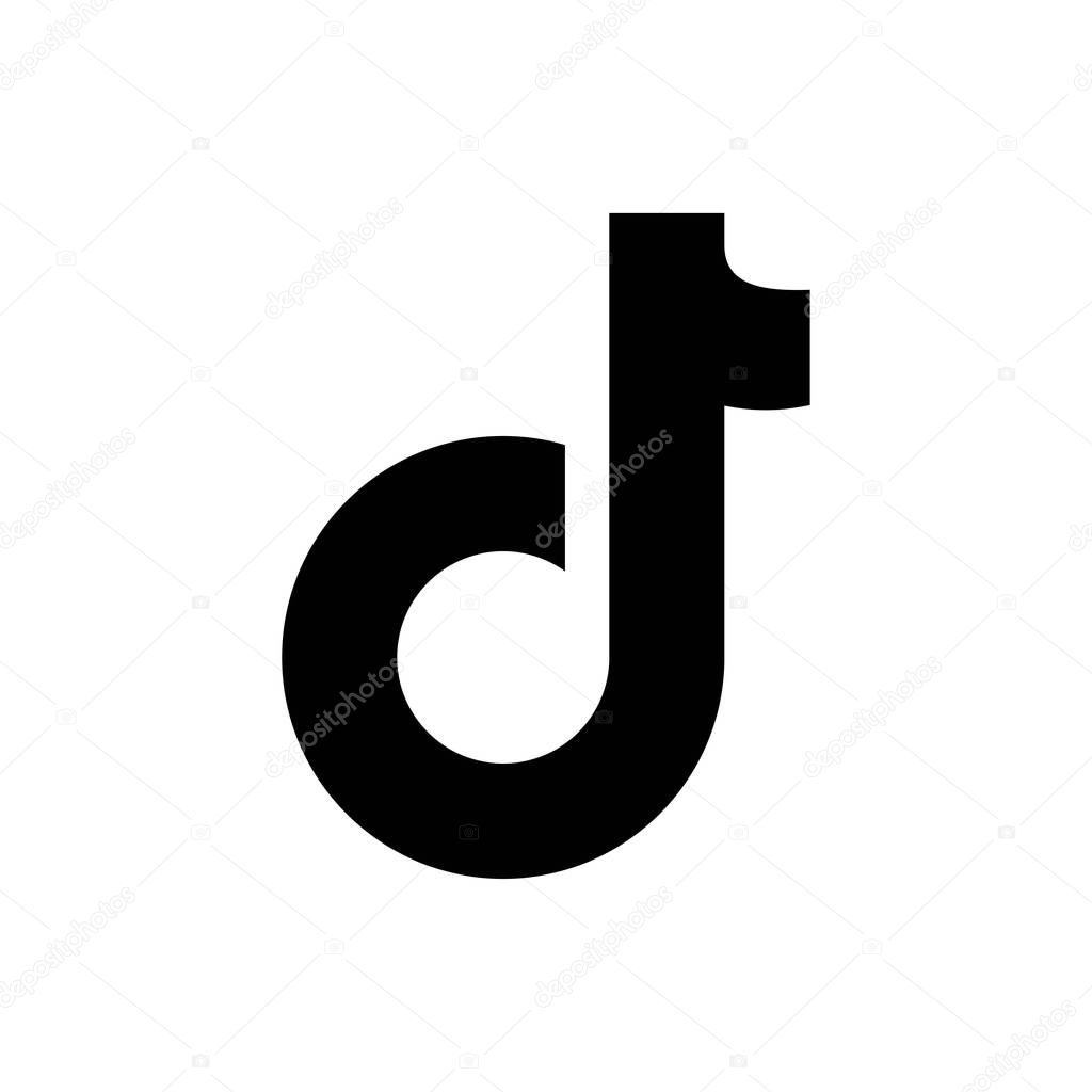 Tik Tok flat Icon template black color editable. Tik Tok flat Icon symbol Flat vector illustration for graphic and web design.