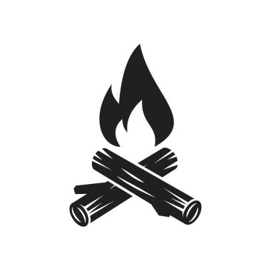 Campfire with firewood icon template black color editable. Campfire with firewood icon symbol Flat vector illustration for graphic and web design.