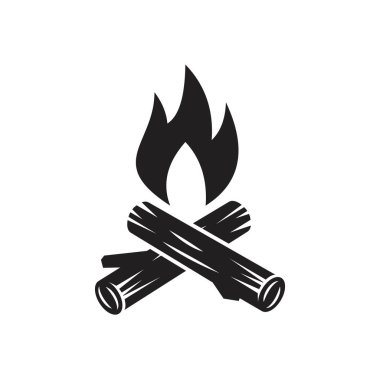 Campfire with firewood icon template black color editable. Campfire with firewood icon symbol Flat vector illustration for graphic and web design.
