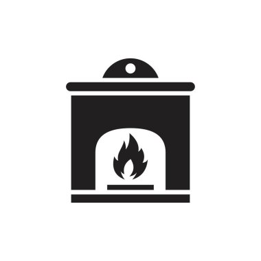 Christmas fireplace Icon template black color editable. Christmas fireplace Icon symbol Flat vector illustration for graphic and web design.
