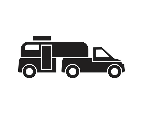 Camping trucks black glyph icon template black color editable. Camping trucks black glyph icon symbol Flat vector illustration for graphic and web design. — 图库矢量图片