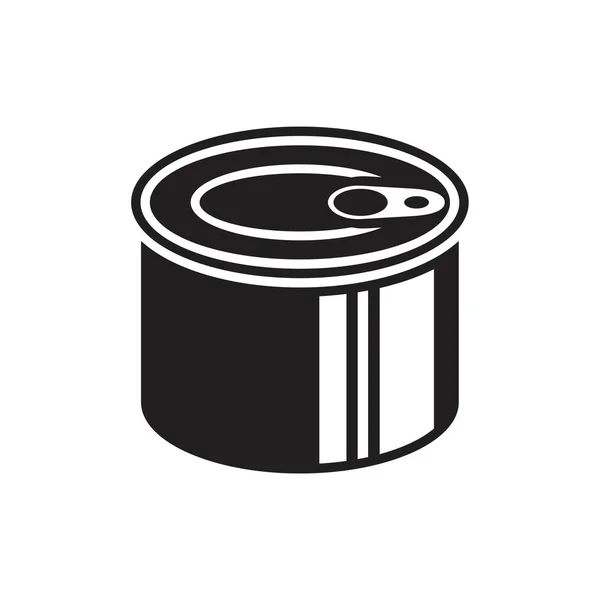 Tin cans black glyph Icon template black color editable. Tin cans black glyph Icon symbol Flat vector illustration for graphic and web design. — 스톡 벡터