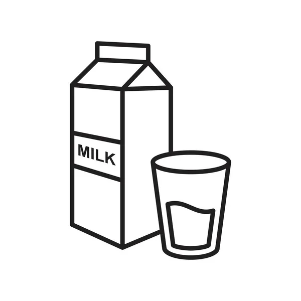 Молочная икона искушает черный цвет съедобный. Символ Milk Icon Плоская векторная иллюстрация для графического и веб-дизайна . — стоковый вектор
