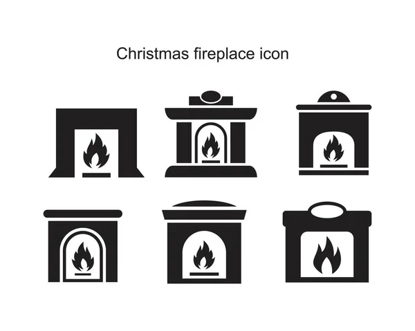 Chimenea de Navidad Plantilla icono de color negro editable. Chimenea de Navidad Icono símbolo Ilustración vector plano para el diseño gráfico y web . — Vector de stock
