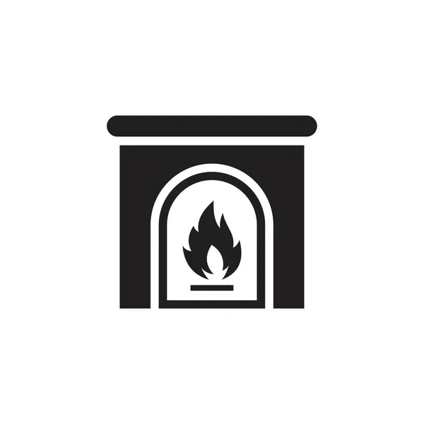 Christmas fireplace Icon template black color editable. Christmas fireplace Icon symbol Flat vector illustration for graphic and web design. — Stock Vector