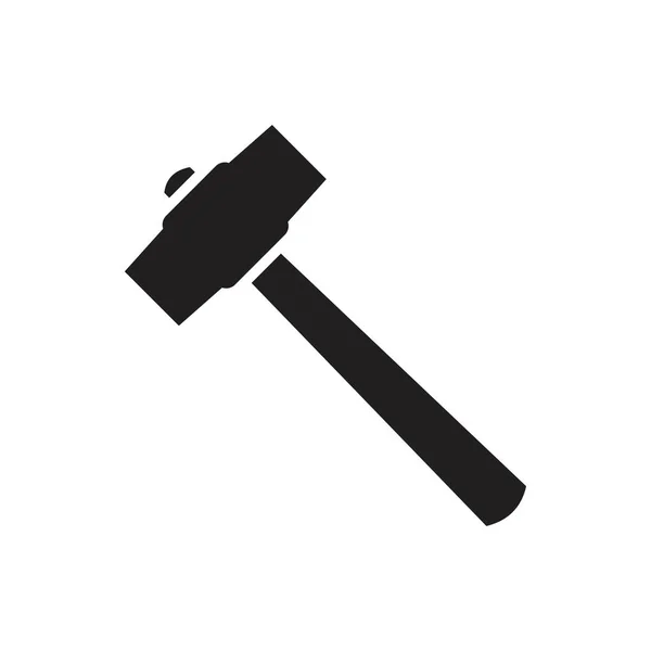 Plantilla Hammer Icon de color negro editable. Icono de martillo símbolo Ilustración vectorial plana para diseño gráfico y web . — Vector de stock