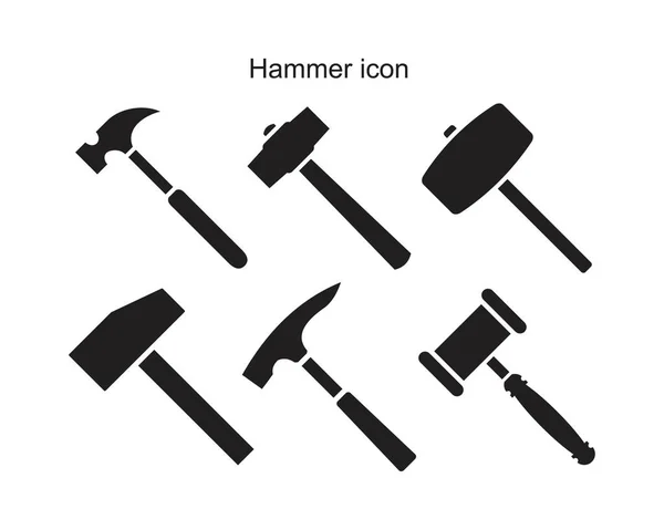 Hammer Icon template black color editable. Hammer Icon symbol Flat vector illustration for graphic and web design. — 图库矢量图片