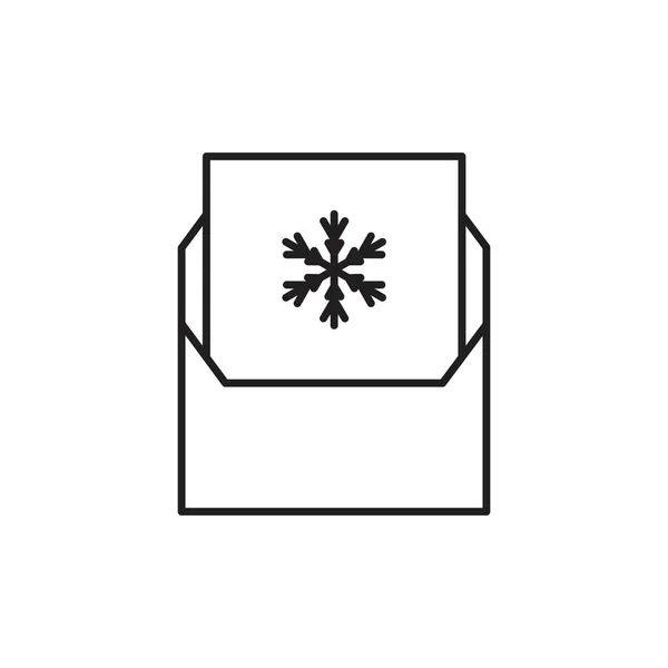 Weihnachts-Umschlag mit Papier-Karte-Symbol-Vorlage schwarze Farbe editierbar. Weihnachts-Umschlag mit Pappkartensymbol Flache Vektorillustration für Grafik- und Webdesign. — Stockvektor