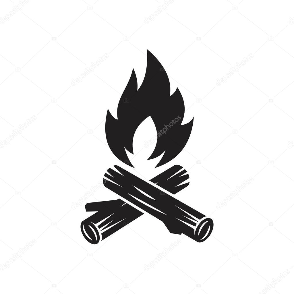 Campfire with firewood icon template black color editable. Campfire with firewood icon symbol Flat vector illustration for graphic and web design.