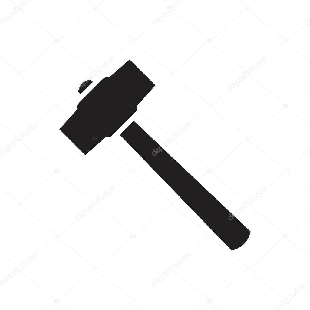 Hammer Icon template black color editable. Hammer Icon symbol Flat vector illustration for graphic and web design.