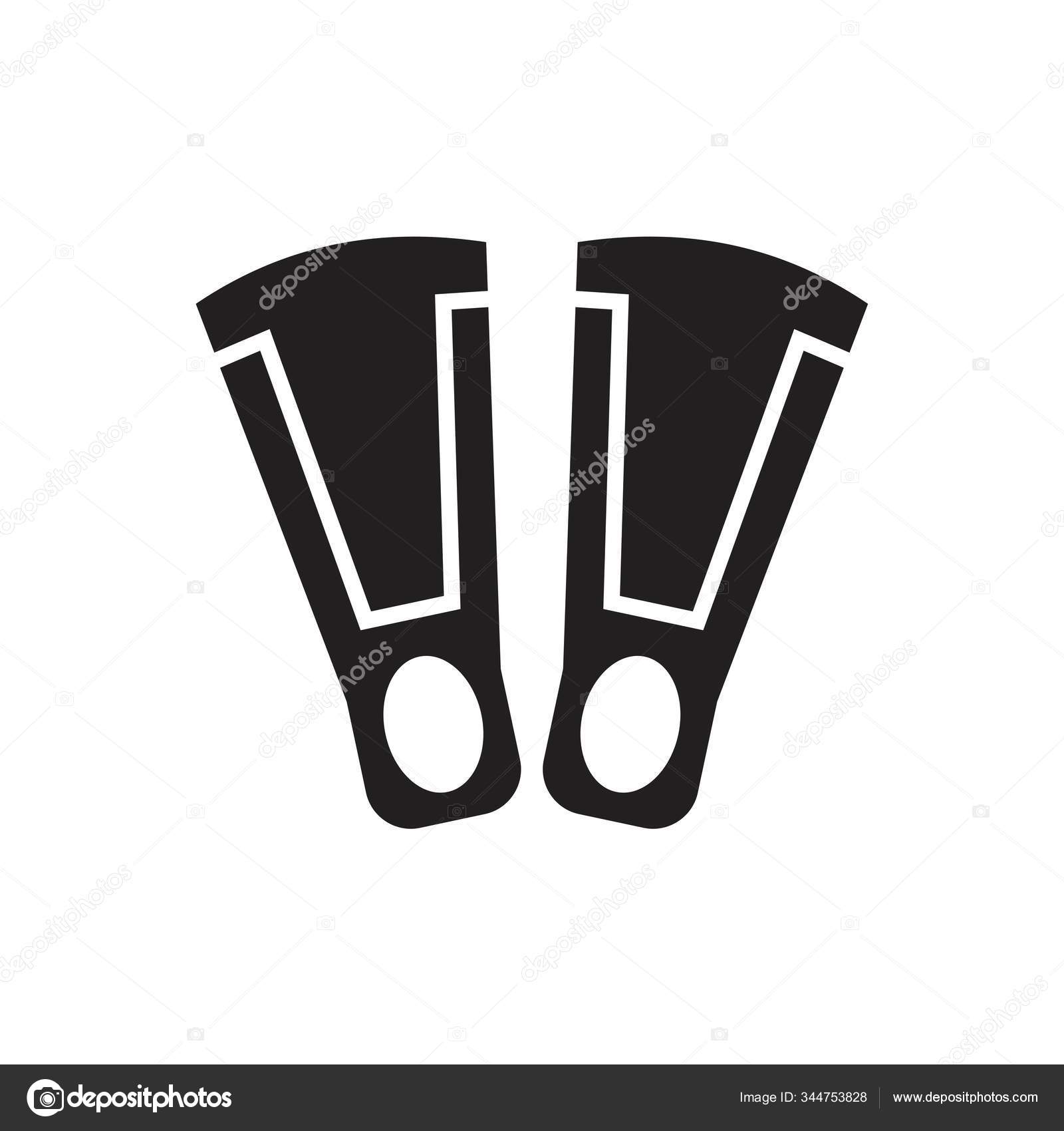 Swimming flippers icon template black color editable. Swimming flippers ...