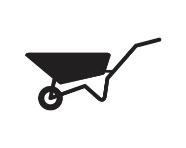 Wheelbarrow Icon template black color editable. Wheelbarrow Icon symbol Flat vector illustration for graphic and web design.