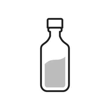 Bottle of glass for liquid icon template black color editable. Bottle of glass for liquid icon symbol Flat vector illustration for graphic and web design.