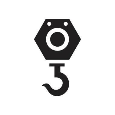 Pictograph of crane hook icon template black color editable. Pictograph of crane hook icon symbol Flat vector illustration for graphic and web design.