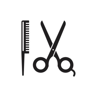 Comb and scissors icon template black color editable. Comb and scissors icon symbol Flat vector illustration for graphic and web design.