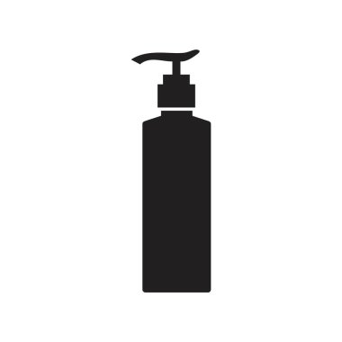 Gel, foam or liquid soap dispenser pump plastic bottle, vector icon template black color editable. Pump plastic bottle, vector icon symbol Flat vector illustration for graphic and web design.