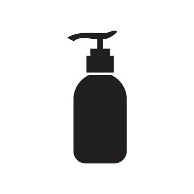 Gel, foam or liquid soap dispenser pump plastic bottle, vector icon template black color editable. Pump plastic bottle, vector icon symbol Flat vector illustration for graphic and web design.