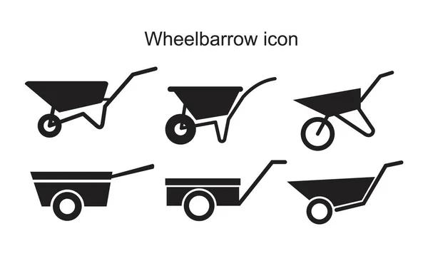 Wheelbarrow Icon modelo de cor preta editável. Carrinho de mão Símbolo de ícone Ilustração vetorial plana para design gráfico e web . —  Vetores de Stock